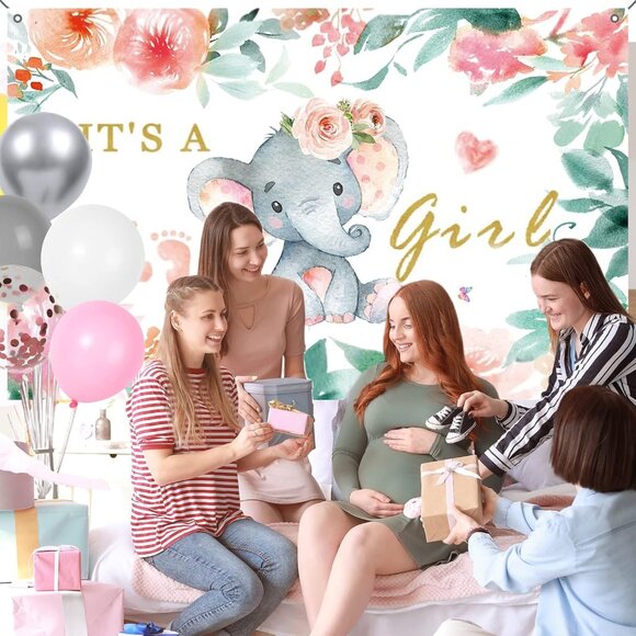 Elephant Girls Baby Shower Decoration Set - Pink - Picture 6 of 6